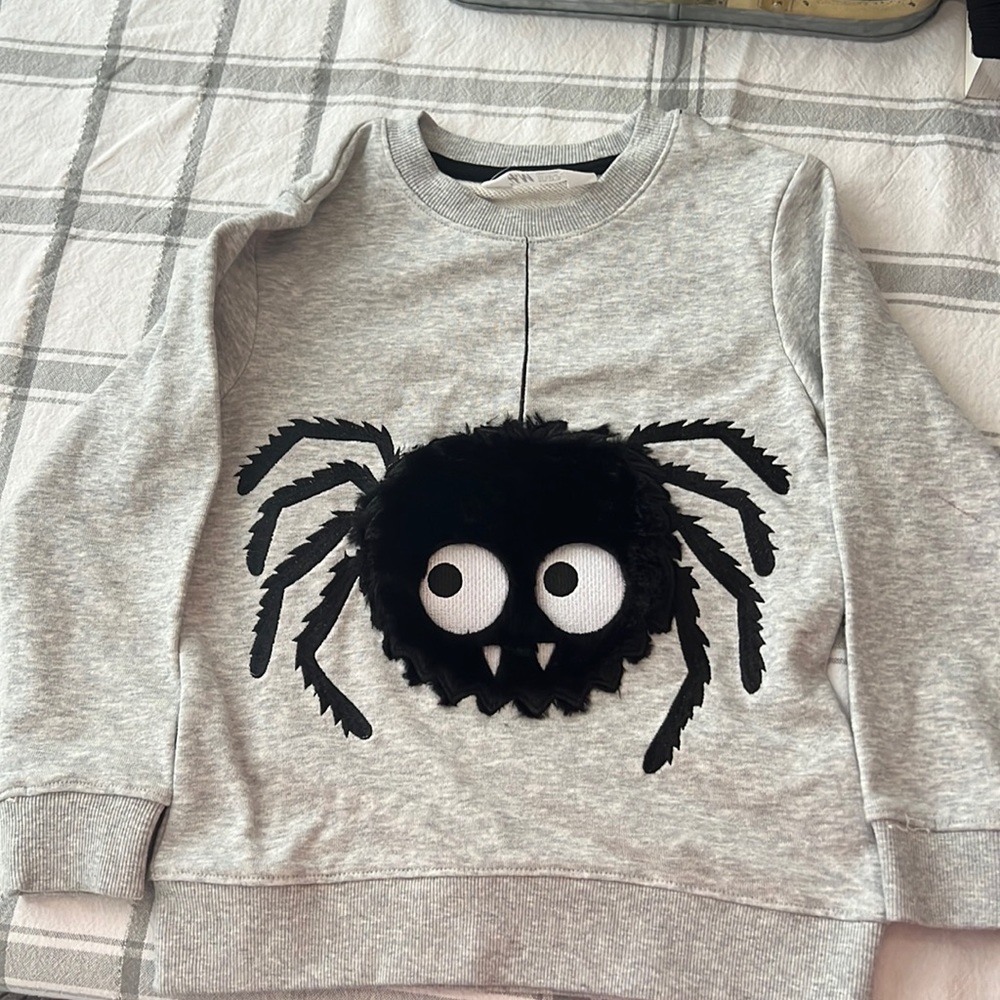 H&M NEW Unisex H&M SPIDER SWEATSHIRT FOR HALLOWEEN SZ 4-6Y